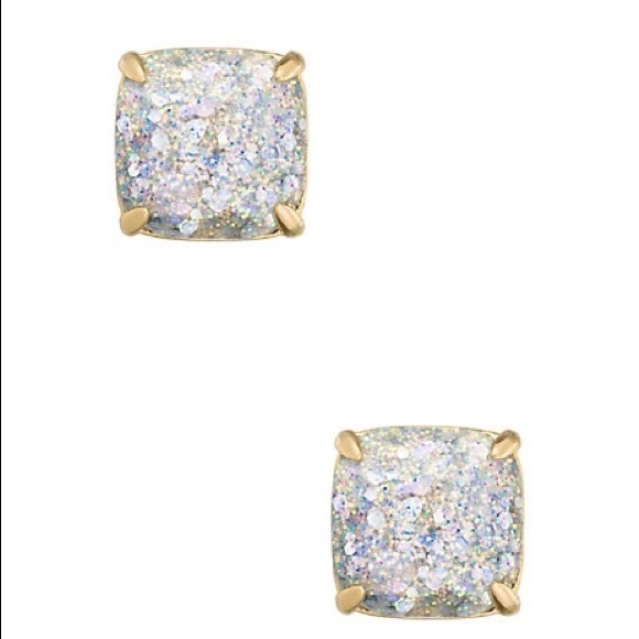 🌸KATE SPADE Small Square Studs - Opal Glitter🌸 - Picture 3 of 7